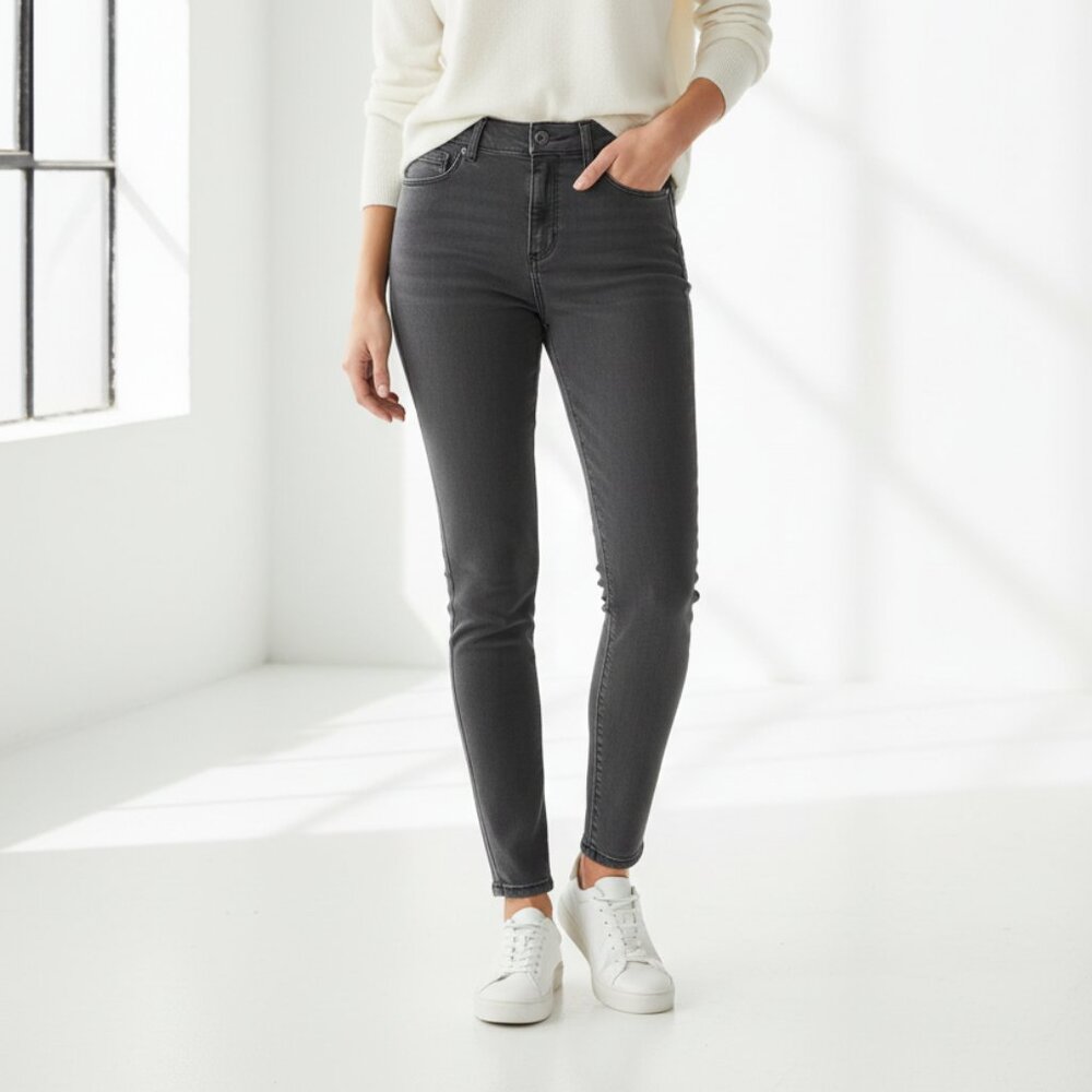 Eddie Bauer Gray Skinny Jeans - High-Rise Stretch Denim Size 4p